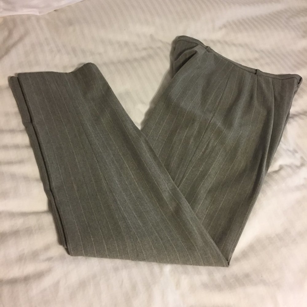 Lands' End Women's Gray Pinstriped Slacks Size 4